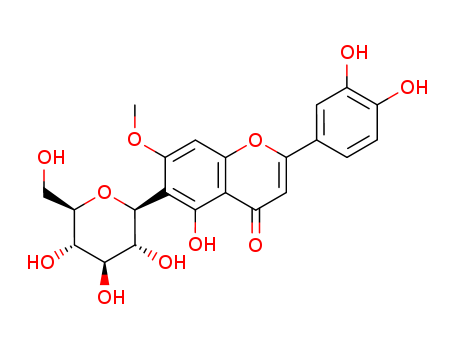 4H-Benzopyran-4-one, 2-(3,4-dihydroxyphenyl)-6-beta-D-glucopyranosyl-5 -hydroxy-7-methoxy- CAS 6980-25-2