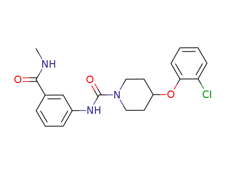 Molecular Structure of 1032229-33-6 (4-(2-Chlorophenoxy)-N-[3-[(methylamino)carbonyl]phenyl]-1-Piperidinecarboxamide)