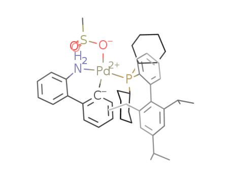 1445085-55-1,XPhos Pd G3,Methanesulfonato(2-dicyclohexylphosphino-2',4',6'-tri-i-propyl-1,1'-biphenyl)(2'-aMino-1,1'-biphenyl-2-yl)palladiuM(II), Min. 98% [XPhos Palladacycle];Methanesulfonato(2-dicyclohexylphosphino-2',4',6'-tri-i-propyl-1,1'-biphenyl)(2'-aMino-1,1'-biphenyl-2-yl)palladiuM(II), Min. 98%;XPhos Pd G3;Methanesulfonato(2-dicyclohexylphosphino-2',4',6'-tri-i-propyl-1,1'-biphenyl)(2'-amino-1,1'-biphenyl-2-yl)palladium(II);(2-Dicyclohexylphosphino-2′,4′,6′-triisopropyl-1,1′-biphenyl)[2-(2′-amino-1,1′-biphenyl)]palladium(II) methanesulfonate;XPhos-G3-Palladacycle;XPhos Pd G3 95%;(SP-4-3)-[2'-(Amino)[1,1'-biphenyl]-2-yl][dicyclohexyl[2',4',6'-tris(1-methylethyl)[1,1'-biphenyl]-2-yl]phosphine](methanesulfonato)palladium