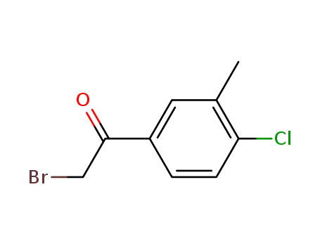 Molecular Structure of 205178-80-9 (2-BROMO-1-(4-CHLORO-3-METHYLPHENYL)ETHAN-1-ONE)