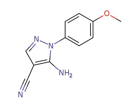Molecular Structure of 116884-64-1 (5-AMINO-1-(4-METHOXYPHENYL)-1H-PYRAZOLE-4-CARBONITRILE)