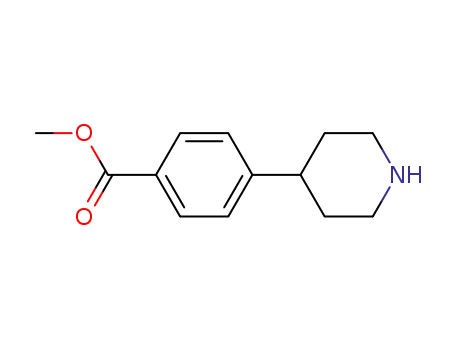 Molecular Structure of 281235-04-9 (4-PIPERIDIN-4-YL-BENZOIC ACID METHYL ESTER)