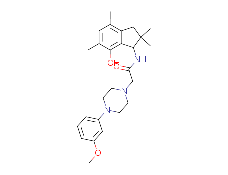 103233-65-4,7-Hydroxy-1-[2-[4-(3-methoxyphenyl)piperazin-1-yl]acetamido]-2,2,4,6-tetramethylindan,OPC 14117