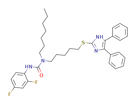 3-(2,4-difluorophenyl)-1-[5-[[4,5-di(phenyl)-1H-imidazol-2-yl]sulfanyl]pentyl]-1-heptylurea