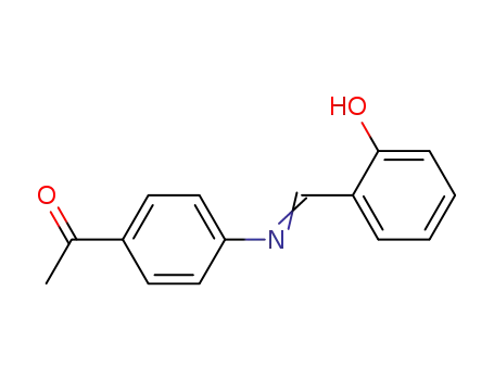 Molecular Structure of 134254-16-3 (Ethanone, 1-[4-[[(2-hydroxyphenyl)methylene]amino]phenyl]-, (E)-)