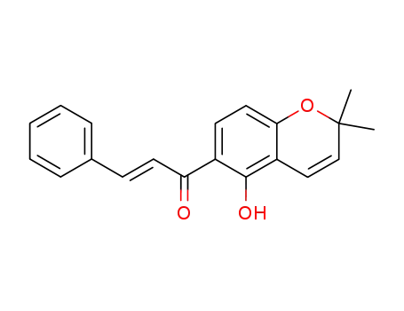 Molecular Structure of 31501-55-0 ((2E)-1-(5-Hydroxy-2,2-dimethyl-2H-1-benzopyran-6-yl)-3-phenyl-2-propen-1-one)