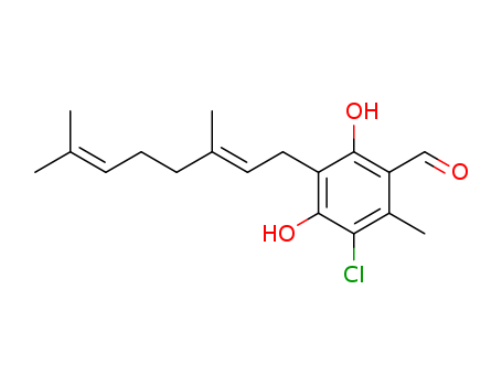 Benzaldehyde,3-chloro-5-[(2E)-3,7-dimethyl-2,6-octadien-1-yl]-4,6-dihydroxy-2-methyl-