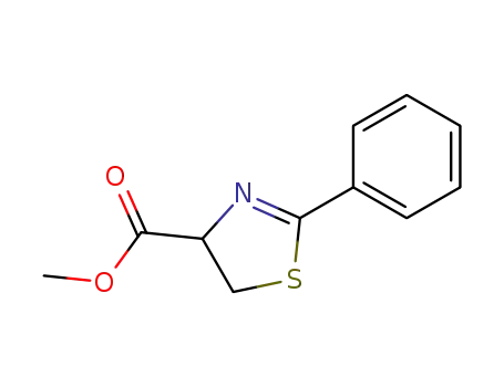 Molecular Structure of 3113-46-0 (4-Thiazolecarboxylic acid, 4,5-dihydro-2-phenyl-, methyl ester, (R)-)