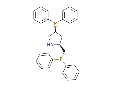 Molecular Structure of 61478-29-3 ((2S,4S)-4-Diphenylphosphino 2-diphenylphosphinomethyl pyrrolidine)
