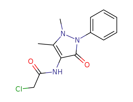 Molecular Structure of 3608-86-4 (2-CHLORO-N-(1,5-DIMETHYL-3-OXO-2-PHENYL-2,3-DIHYDRO-1H-PYRAZOL-4-YL)ACETAMIDE)