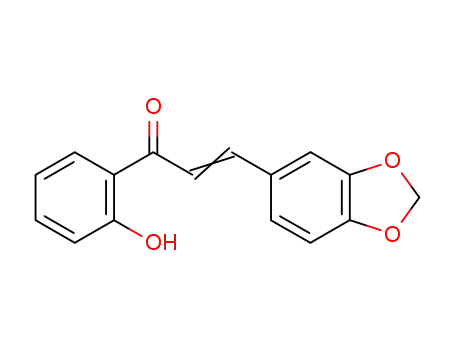 Molecular Structure of 127089-40-1 (2-Propen-1-one, 3-(1,3-benzodioxol-5-yl)-1-(2-hydroxyphenyl)-, (2E)-)