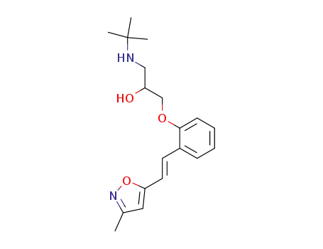 Molecular Structure of 72825-08-2 (((1,1-dimethylethyl)amino)-3-(2-(2-(3-methyl-5-isoxazolyl)ethenyl)phenoxy)-2-propanol)