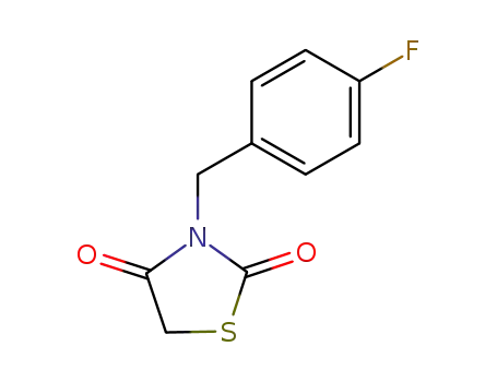 Molecular Structure of 137660-67-4 (2,4-Thiazolidinedione, 3-[(4-fluorophenyl)methyl]-)