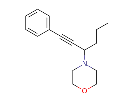 Molecular Structure of 120803-31-8 (Morpholine, 4-[1-(phenylethynyl)butyl]-)