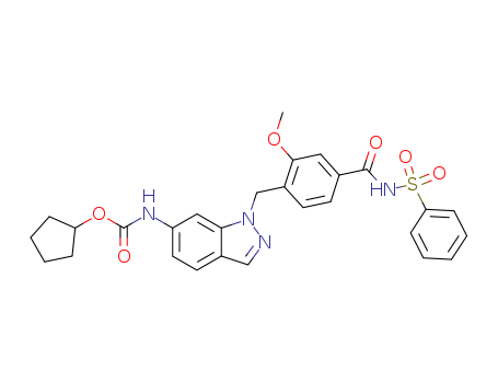 104448-53-5,cyclopentyl (1-{2-methoxy-4-[(phenylsulfonyl)carbamoyl]benzyl}-1H-indazol-6-yl)carbamate,ICI 198615