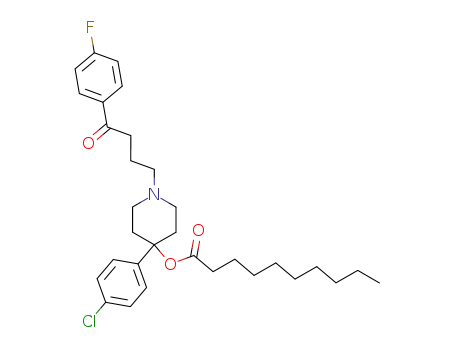 Molecular Structure of 74050-97-8 (4-(4-chlorophenyl)-1-[4-(4-fluorophenyl)-4-oxobutyl]-4-piperidyl decanoate)