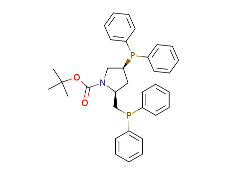 Molecular Structure of 61478-28-2 ((2S,4S)-(-)-N-BOC-4-Diphenylphosphino-2-diphenylphosphinomethyl-pyrrolidine)