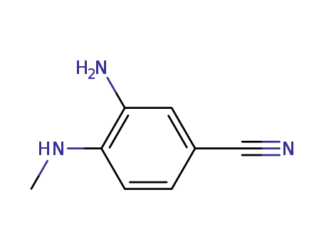 Molecular Structure of 64910-46-9 (3-AMINO-4-(METHYLAMINO)BENZONITRILE)