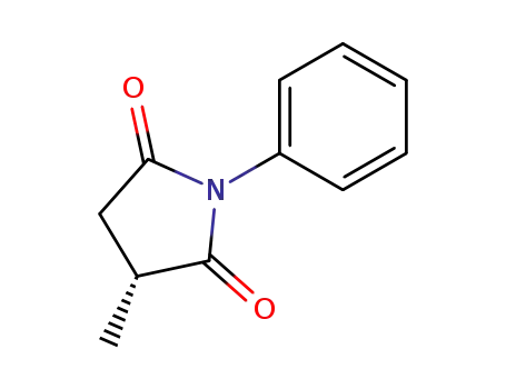 Molecular Structure of 3641-53-0 (2,5-Pyrrolidinedione, 3-methyl-1-phenyl-, (3R)-)
