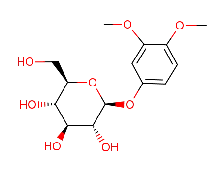 Molecular Structure of 84812-00-0 (1,2-DINMETHOXY-PHENYL 4-O-BETA-D-GLUCOPYRANOSIDE)
