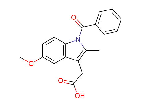 Molecular Structure of 1601-19-0 (1H-Indole-3-aceticacid, 1-benzoyl-5-methoxy-2-methyl-)