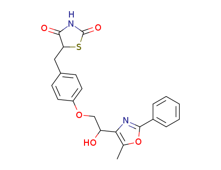 103788-05-2,5-{4-[2-hydroxy-2-(5-methyl-2-phenyl-1,3-oxazol-4-yl)ethoxy]benzyl}-1,3-thiazolidine-2,4-dione,AD 5075;TZD 2
