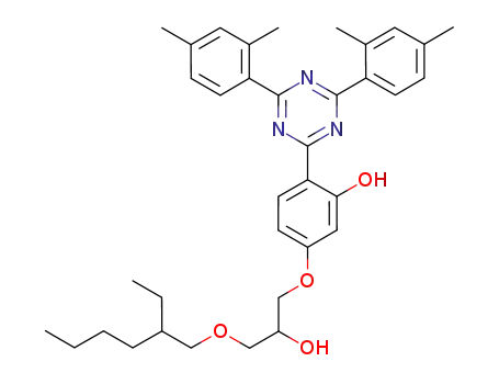 Molecular Structure of 137658-79-8 (Phenol, 2-4,6-bis(2,4-dimethylphenyl)-1,3,5-triazin-2-yl-5-3-(2-ethylhexyl)oxy-2-hydroxypropoxy-)