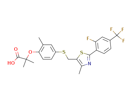 Propanoic acid,2-[4-[[[2-[2-fluoro-4-(trifluoromethyl)phenyl]-4-methyl-5-thiazolyl]methyl]thio]-2-methylphenoxy]-2-methyl-