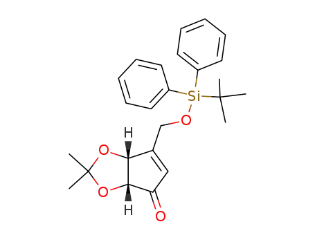 Molecular Structure of 303963-92-0 ((3aR,6aR)-6-((tert-butyldiphenylsilyloxy)methyl)-2,2-dimethyl-3aH-cyclopenta[d][1,3]dioxol-4(6aH)-one)