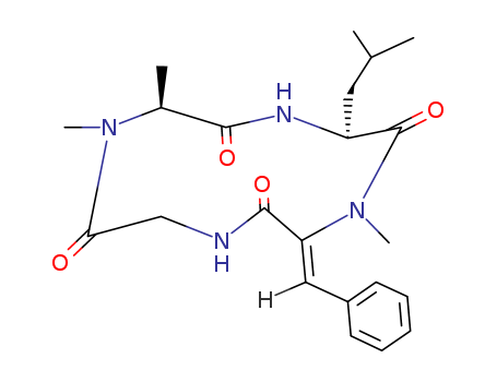 28540-82-1,TENTOXIN,Cyclo(N-methyl-L-alanyl-L-leucyl-a,b-didehydro-N-methylphenylalanylglycyl), (Z)-; Tentoxin(8CI); 1,4,7,10-Tetraazacyclododecane, cyclic peptide deriv.;Cyclic(N-methyl-L-alanyl-L-leucyl-a,b-didehydro-N-methylphenylalanylglycyl),(Z)-