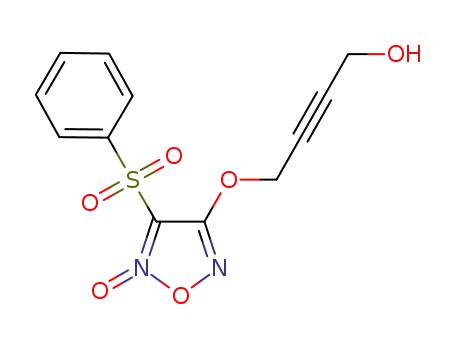 Molecular Structure of 452095-56-6 (2-Butyn-1-ol, 4-[[5-oxido-4-(phenylsulfonyl)-1,2,5-oxadiazol-3-yl]oxy]-)