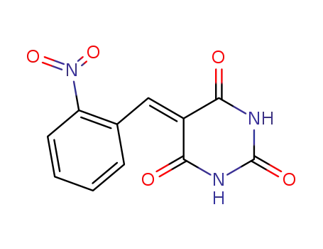 Molecular Structure of 26908-37-2 (2,4,6(1H,3H,5H)-Pyrimidinetrione,5-[(2-nitrophenyl)methylene]-)