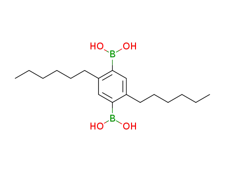 Molecular Structure of 131117-66-3 (2,5-BIS(HEXYL)-1,4-BENZENEBIS(BORONIC ACID))