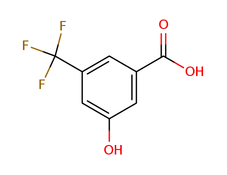 Molecular Structure of 328-69-8 (3-HYDROXY-5-(TRIFLUOROMETHYL)BENZOIC ACID)