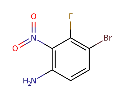 Molecular Structure of 886762-75-0 (4-Bromo-3-fluoro-2-nitroaniline)