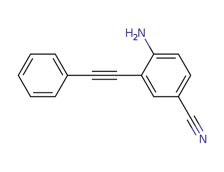 Molecular Structure of 665033-16-9 (Benzonitrile, 4-amino-3-(phenylethynyl)-)