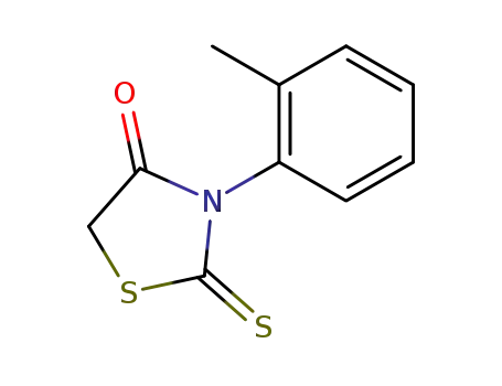 Molecular Structure of 23522-37-4 (2-Thioxo-3-(2-Methylphenyl)-4-thiazolidinone, 95%)