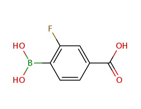 Molecular Structure of 851335-07-4 (4-Carboxy-2-fluorobenzeneboronic acid)