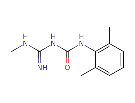 Molecular Structure of 66871-56-5 (UREA, N-(2,6-DIMETHYLPHENYL)-N'-[IMINO(METHYLAMINO)METHYL]-)