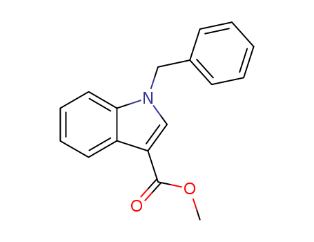 Molecular Structure of 155134-26-2 (1H-Indole-3-carboxylic acid, 1-(phenylmethyl)-, methyl ester)
