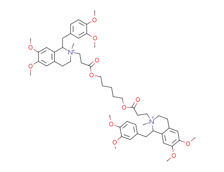 Molecular Structure of 64228-79-1 (5-[3-[1-[(3,4-Dimethoxyphenyl)methyl]-6,7-dimethoxy-2-methyl-3,4-dihydro-1H-isoquinolin-2-yl]propanoyloxy]pentyl 3-[1-[(3,4-dimethoxyphenyl)methyl]-6,7-dimethoxy-2-methyl-3,4-dihydro-1H-isoquinolin-2-yl]propanoate)