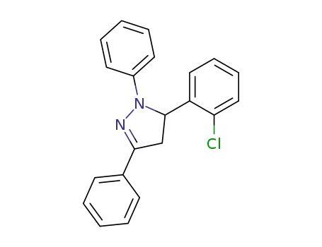Molecular Structure of 7245-46-7 (1H-Pyrazole, 5-(2-chlorophenyl)-4,5-dihydro-1,3-diphenyl-)