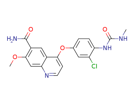 417719-45-0,6-Quinolinecarboxamide,
4-[3-chloro-4-[[(methylamino)carbonyl]amino]phenoxy]-7-methoxy-,