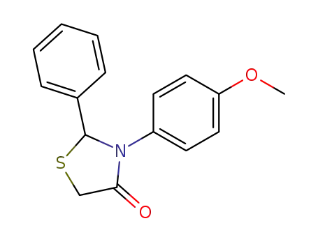 Molecular Structure of 105774-63-8 (4-Thiazolidinone, 3-(4-methoxyphenyl)-2-phenyl-)