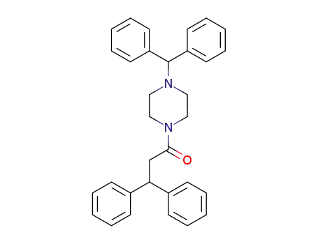 Molecular Structure of 41332-24-5 (1-[4-(DiphenylMethyl)-1-piperazinyl]-3,3-diphenyl-1-propanone)