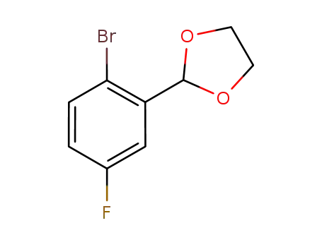 Molecular Structure of 773094-69-2 (1,3-Dioxolane, 2-(2-bromo-5-fluorophenyl)-)