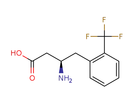 Molecular Structure of 269396-76-1 ((R)-3-AMINO-4-(2-TRIFLUOROMETHYLPHENYL)BUTANOIC ACID HYDROCHLORIDE)