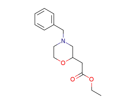 Molecular Structure of 73933-19-4 ((4-BENZYL-MORPHOLIN-2-YL)-ACETIC ACID ETHYL ESTER)