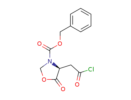 Molecular Structure of 111197-44-5 (3-Oxazolidinecarboxylic acid, 4-(2-chloro-2-oxoethyl)-5-oxo-,
phenylmethyl ester, (4S)-)