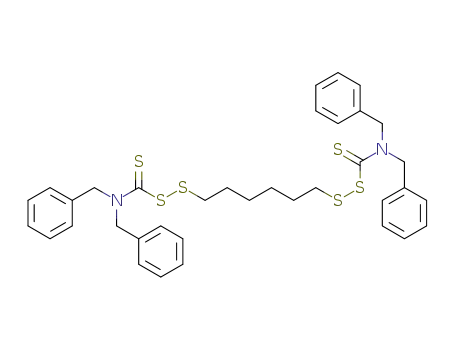 Molecular Structure of 151900-44-6 (1,6-Bis(N,N′-dibenzylthiocarbamoyldithio)-hexan)